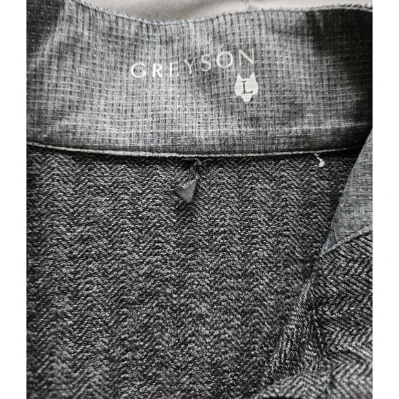 Greyson Men's Lightweight 1/4 Zip Mock Neck Herringbone Pullover L Performance - Picture 4 of 7